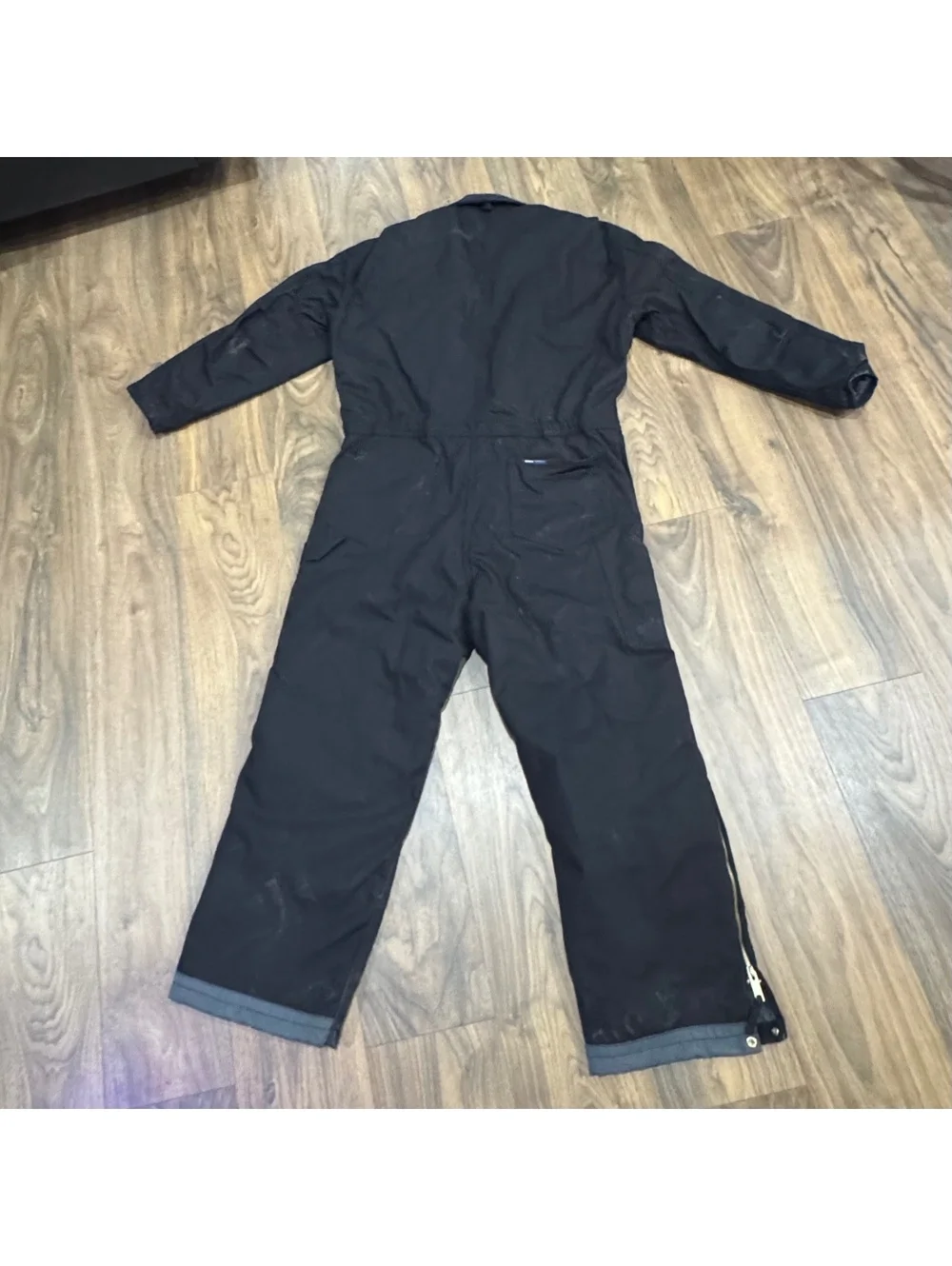 Walls Work Wear Black Insulated Coveralls Men’s M Full Zip Utility Bib Jumpsuit